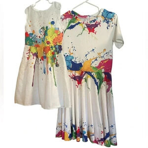 Unbranded Mommy & Me Paint Party Matching Dresses 🎨